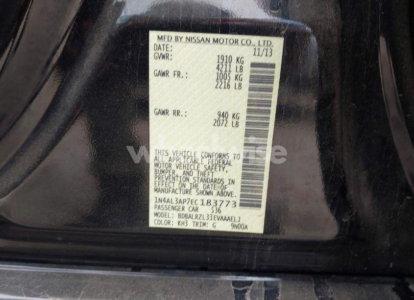 Photo 9 of 2014 Nissan Altima 2.5 S (VIN 1N4AL3AP7EC183773)