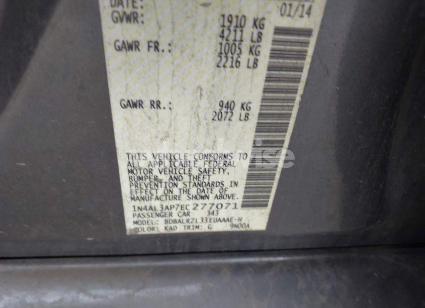 Photo 9 of 2014 Nissan Altima 2.5 S (VIN 1N4AL3AP7EC277071)