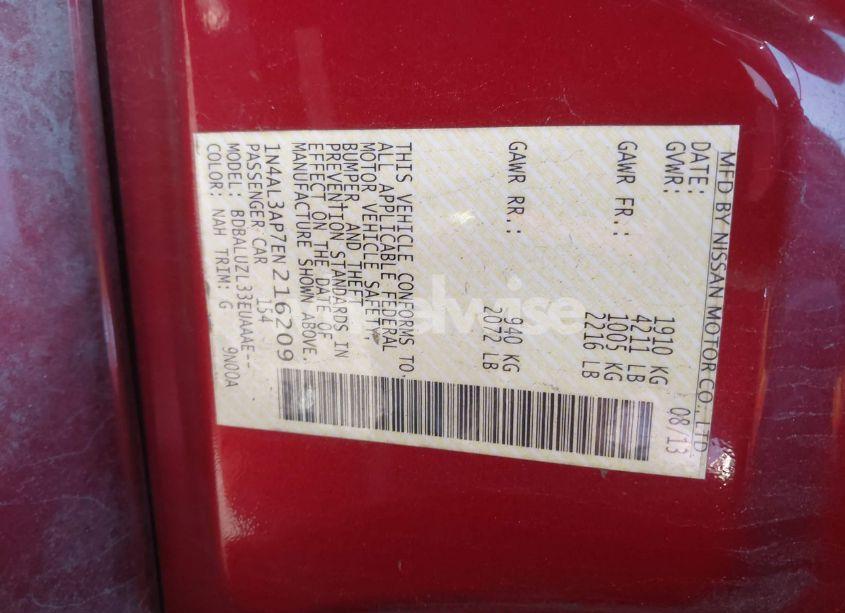 Photo 9 of 2014 Nissan Altima 2.5 SV (VIN 1N4AL3AP7EN216209)