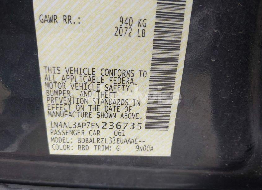 Photo 9 of 2014 Nissan Altima 2.5 S (VIN 1N4AL3AP7EN236735)