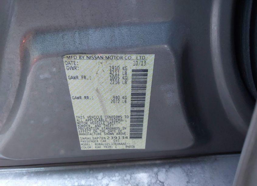 Photo 9 of 2014 Nissan Altima 2.5 SV (VIN 1N4AL3AP7EN239134)