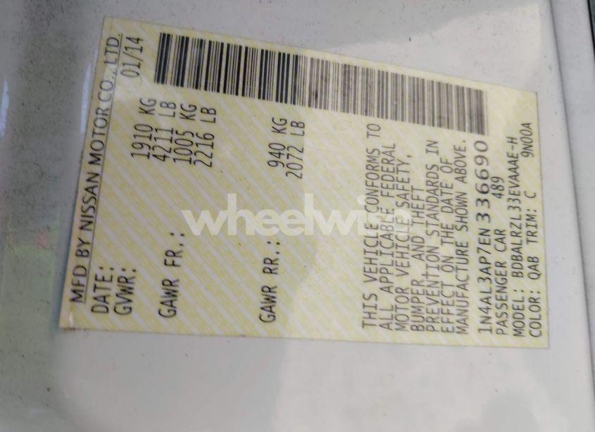 Photo 9 of 2014 Nissan Altima 2.5 S (VIN 1N4AL3AP7EN336690)