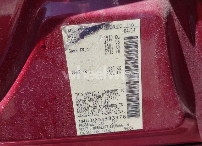 Photo 9 of 2014 Nissan Altima 2.5 S (VIN 1N4AL3AP7EN383976)