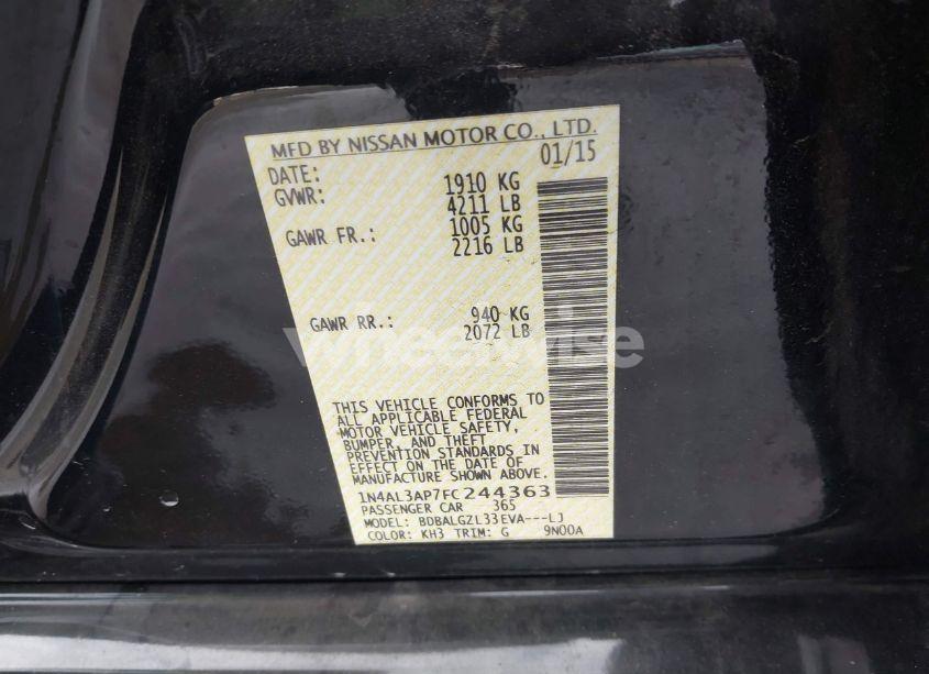 Photo 9 of 2015 Nissan Altima 2.5 S (VIN 1N4AL3AP7FC244363)