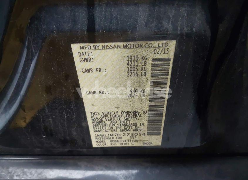 Photo 9 of 2015 Nissan Altima 2.5/2.5 S/2.5 SL/2.5 SV (VIN 1N4AL3AP7FC273054)