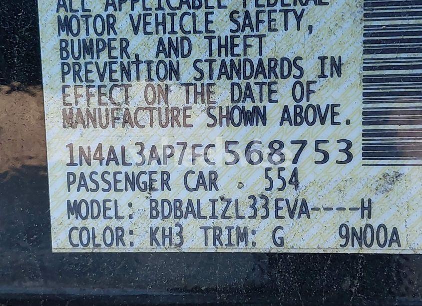 Photo 9 of 2015 Nissan Altima 2.5 SV (VIN 1N4AL3AP7FC568753)