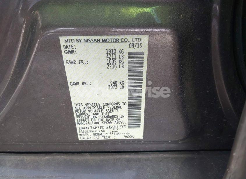 Photo 9 of 2015 Nissan Altima 2.5 SV (VIN 1N4AL3AP7FC569191)