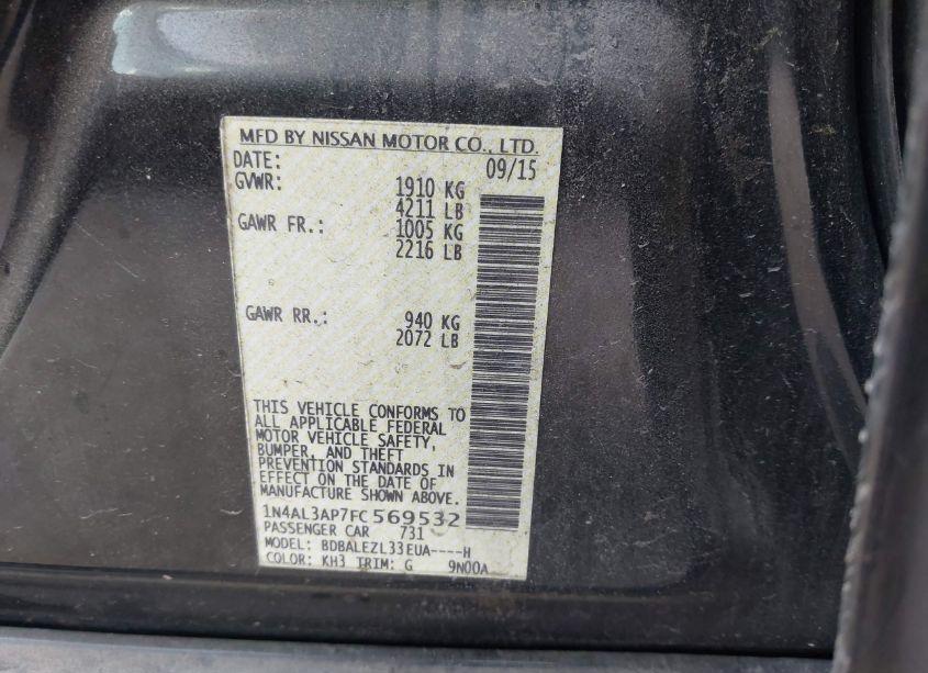 Photo 9 of 2015 Nissan Altima 2.5 S (VIN 1N4AL3AP7FC569532)