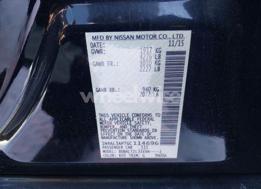 Photo 9 of 2016 Nissan Altima 2.5 SL (VIN 1N4AL3AP7GC114696)