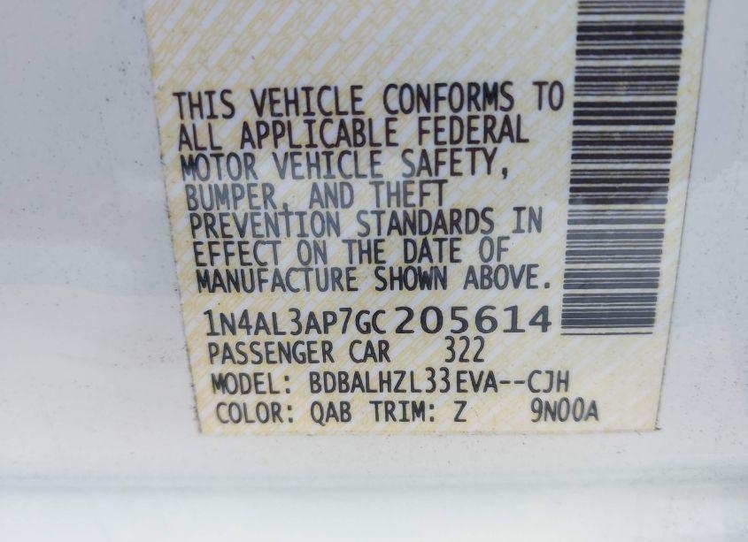 Photo 9 of 2016 Nissan Altima 2.5 SR (VIN 1N4AL3AP7GC205614)