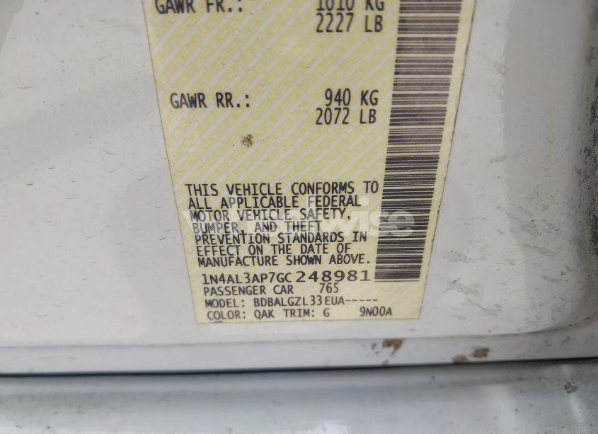 Photo 9 of 2016 Nissan Altima 2.5/2.5 S/2.5 SL/2.5 SR/2.5 SV (VIN 1N4AL3AP7GC248981)