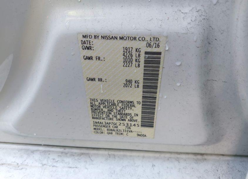 Photo 9 of 2016 Nissan Altima 2.5 SL (VIN 1N4AL3AP7GC253145)