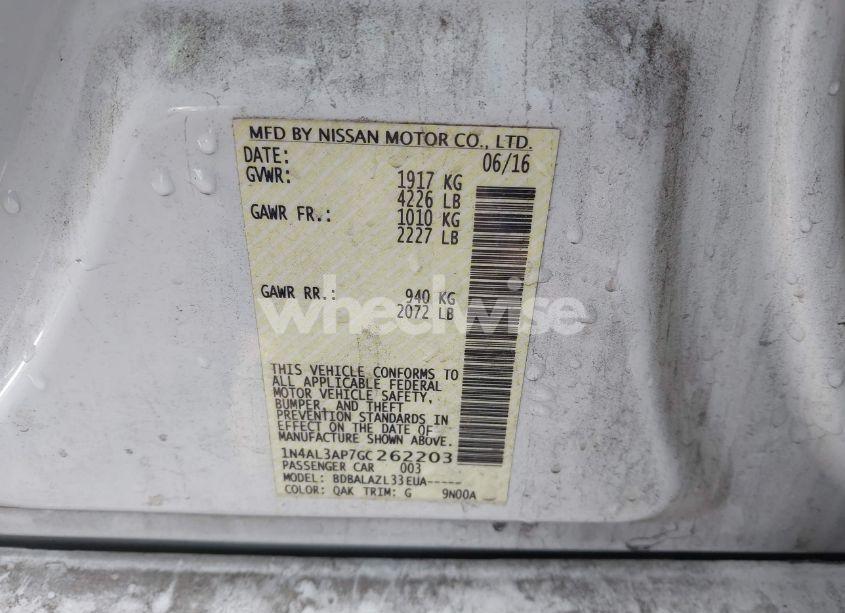 Photo 9 of 2016 Nissan Altima 2.5 (VIN 1N4AL3AP7GC262203)