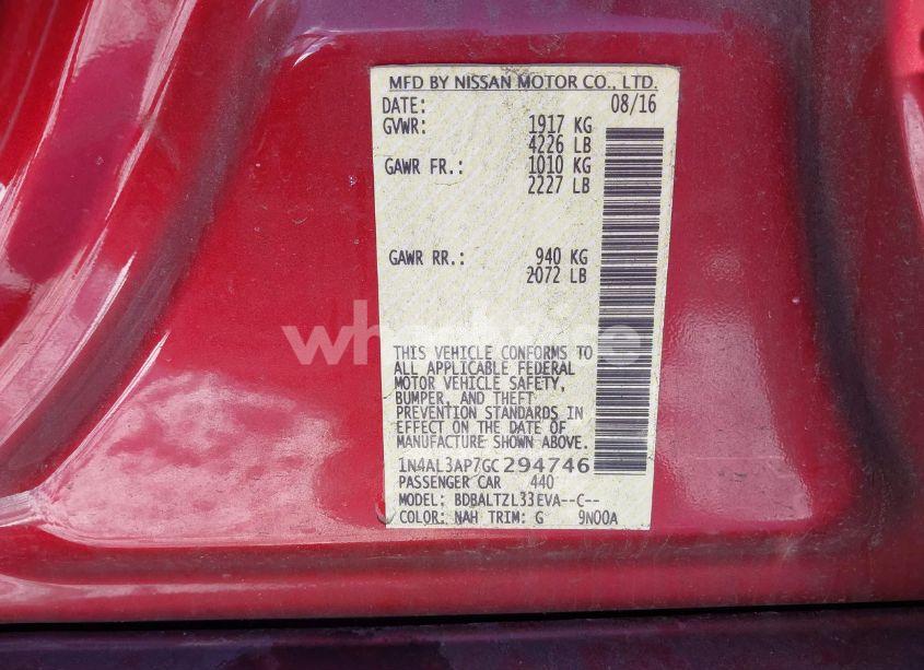 Photo 9 of 2016 Nissan Altima 2.5 SL (VIN 1N4AL3AP7GC294746)