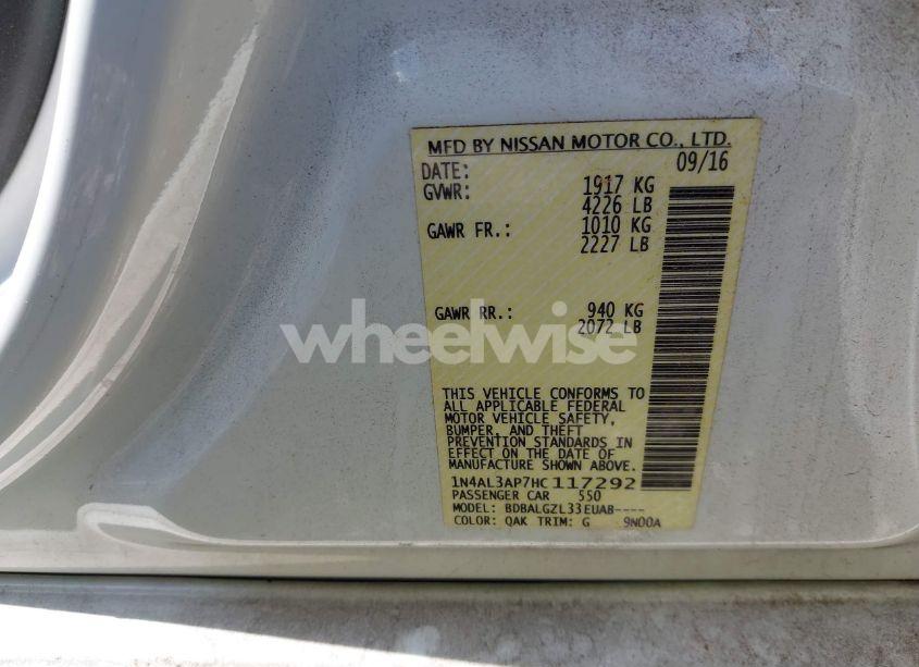 Photo 9 of 2017 Nissan Altima (VIN 1N4AL3AP7HC117292)