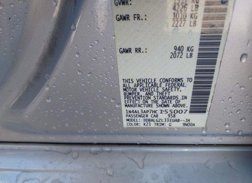 Photo 9 of 2017 Nissan Altima 2.5 S (VIN 1N4AL3AP7HC155007)