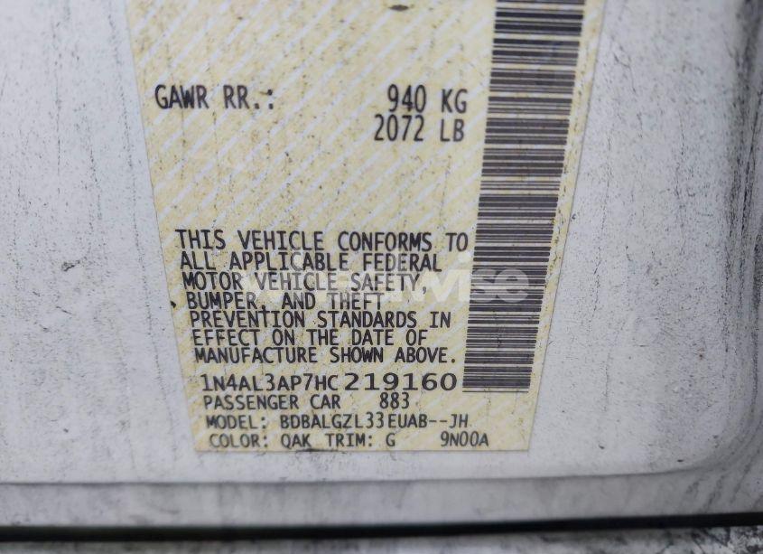 Photo 9 of 2017 Nissan Altima 2.5 S (VIN 1N4AL3AP7HC219160)