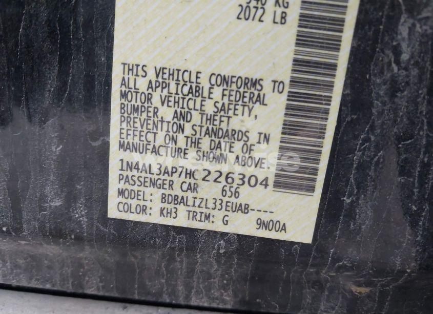 Photo 9 of 2017 Nissan Altima 2.5 SV (VIN 1N4AL3AP7HC226304)