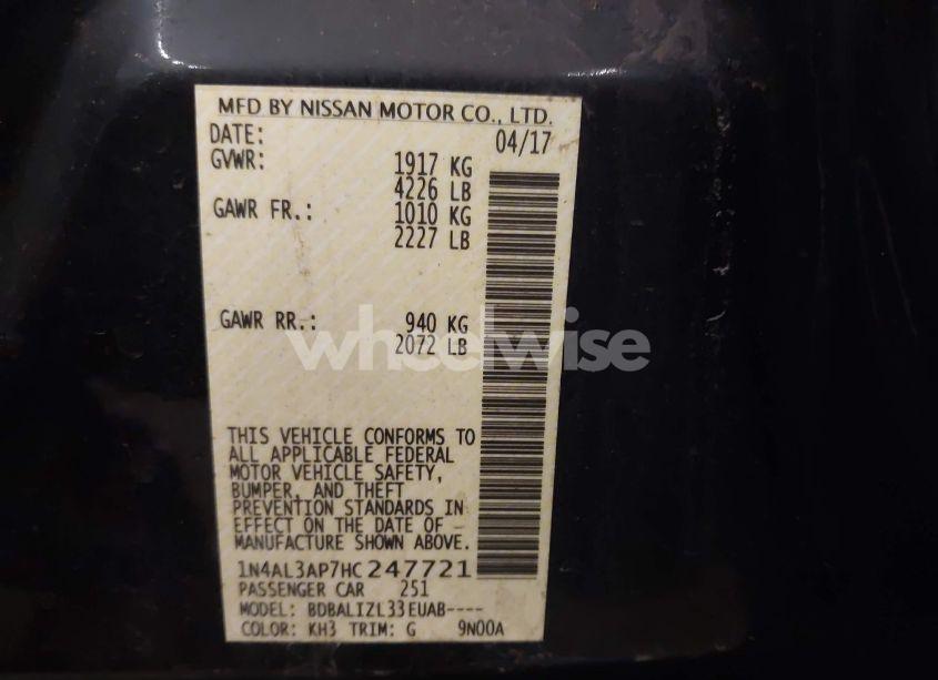 Photo 9 of 2017 Nissan Altima 2.5 SV (VIN 1N4AL3AP7HC247721)