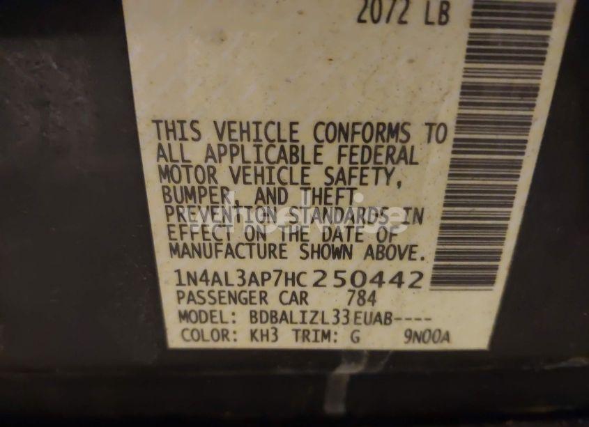 Photo 9 of 2017 Nissan Altima 2.5 SV (VIN 1N4AL3AP7HC250442)