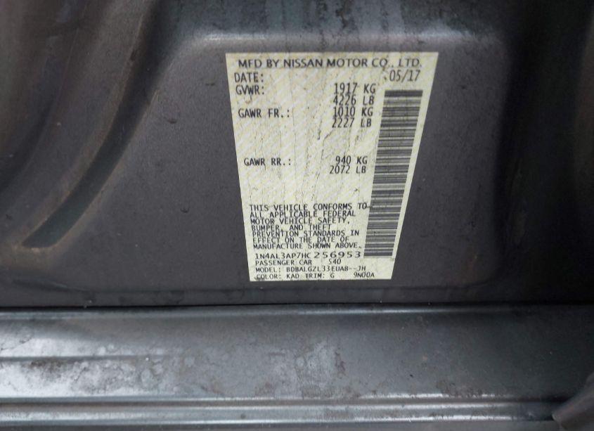 Photo 9 of 2017 Nissan Altima 2.5 S (VIN 1N4AL3AP7HC256953)