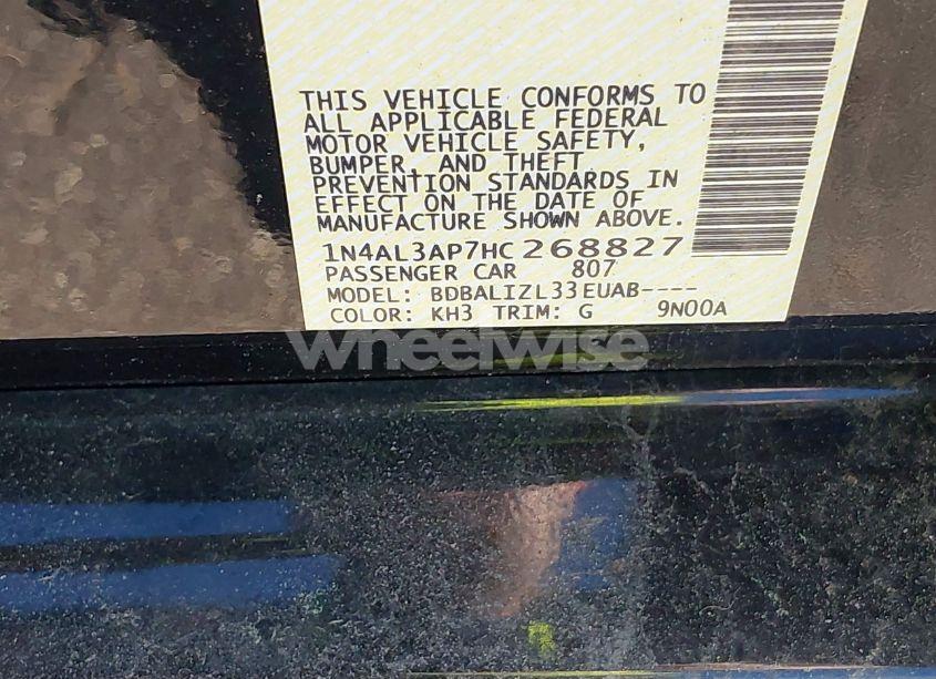 Photo 9 of 2017 Nissan Altima 2.5 SV (VIN 1N4AL3AP7HC268827)