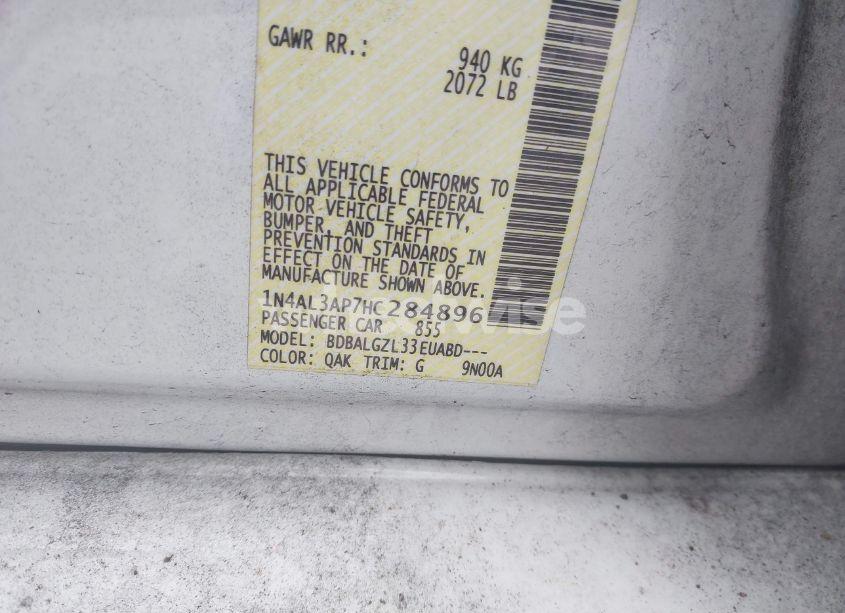 Photo 9 of 2017 Nissan Altima 2.5 S (VIN 1N4AL3AP7HC284896)