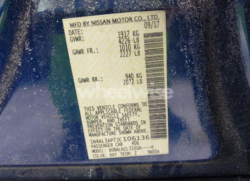 Photo 9 of 2018 Nissan Altima 2.5 SR (VIN 1N4AL3AP7JC106136)