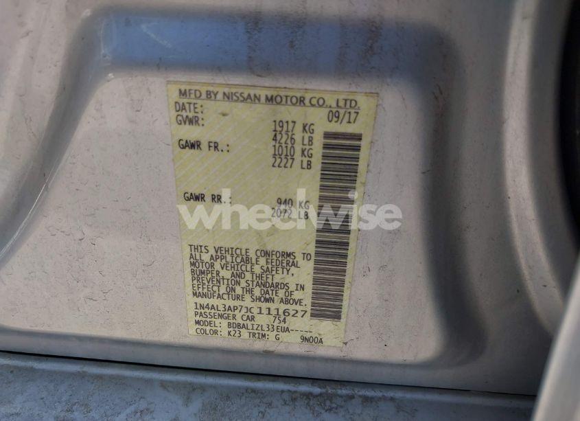 Photo 9 of 2018 Nissan Altima 2.5 SV (VIN 1N4AL3AP7JC111627)