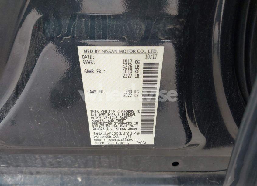 Photo 9 of 2018 Nissan Altima 2.5 SL (VIN 1N4AL3AP7JC128279)