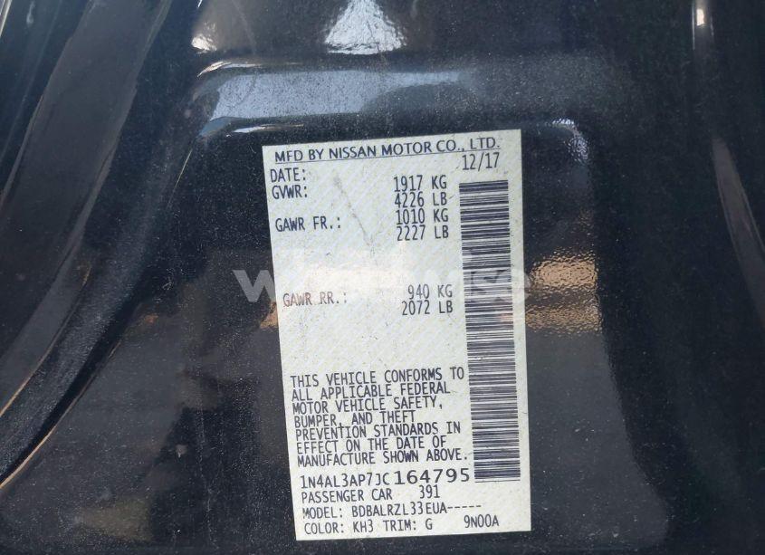 Photo 9 of 2018 Nissan Altima 2.5 SL (VIN 1N4AL3AP7JC164795)