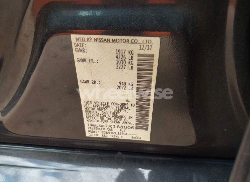 Photo 9 of 2018 Nissan Altima 2.5 SL (VIN 1N4AL3AP7JC168006)