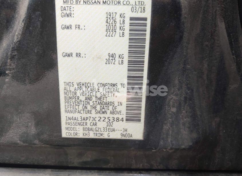 Photo 9 of 2018 Nissan Altima 2.5 S (VIN 1N4AL3AP7JC225384)