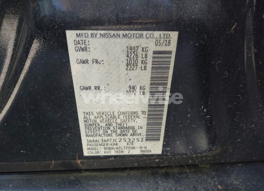 Photo 9 of 2018 Nissan Altima 2.5 SR (VIN 1N4AL3AP7JC253251)