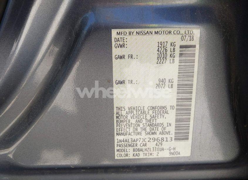 Photo 9 of 2018 Nissan Altima 2.5 SR (VIN 1N4AL3AP7JC296813)