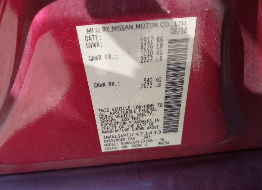 Photo 9 of 2018 Nissan Altima 2.5 S (VIN 1N4AL3AP7JC471433)