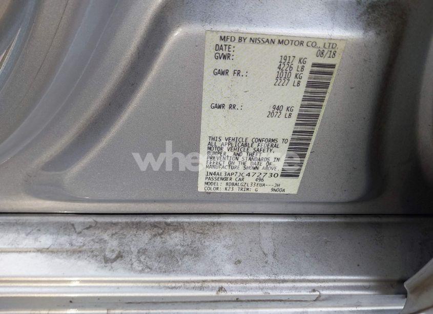 Photo 9 of 2018 Nissan Altima 2.5 S (VIN 1N4AL3AP7JC472730)