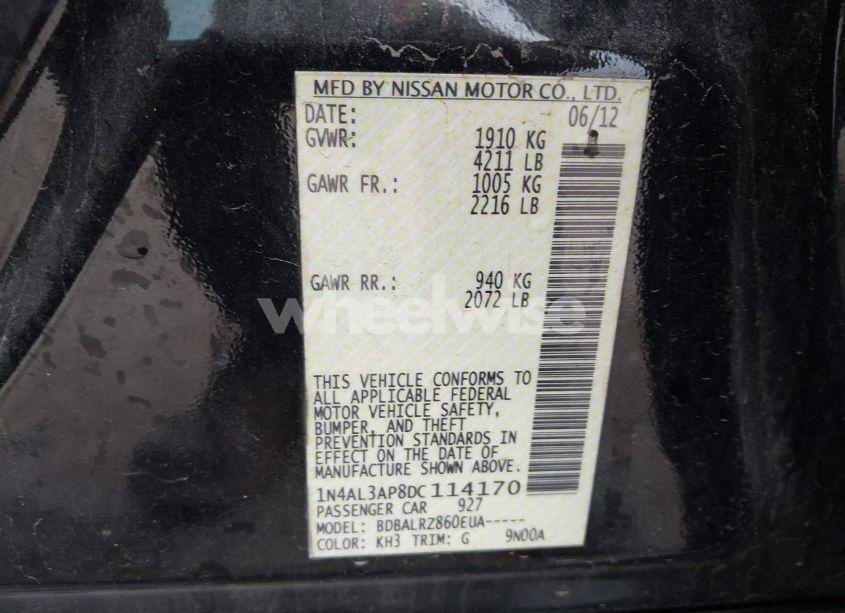 Photo 9 of 2013 Nissan Altima 2.5 S (VIN 1N4AL3AP8DC114170)