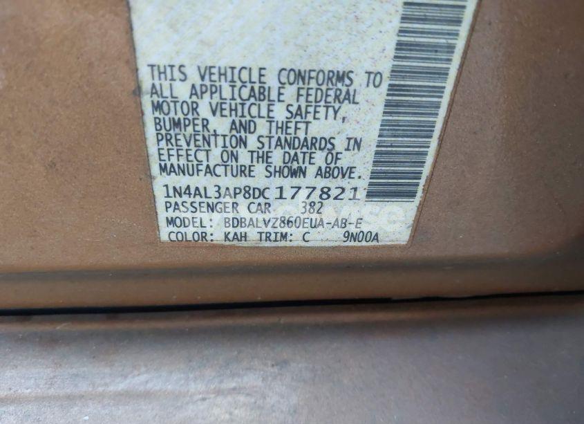 Photo 9 of 2013 Nissan Altima 2.5 SL (VIN 1N4AL3AP8DC177821)