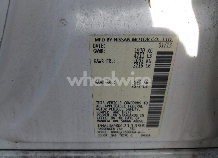 Photo 9 of 2013 Nissan Altima 2.5 S (VIN 1N4AL3AP8DC211398)