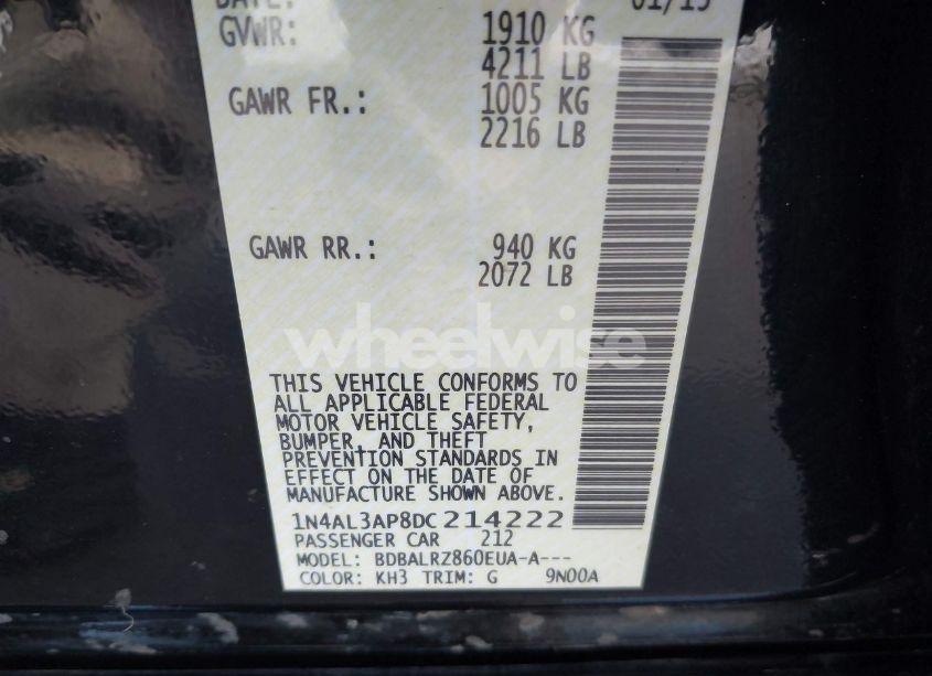 Photo 9 of 2013 Nissan Altima 2.5 S (VIN 1N4AL3AP8DC214222)