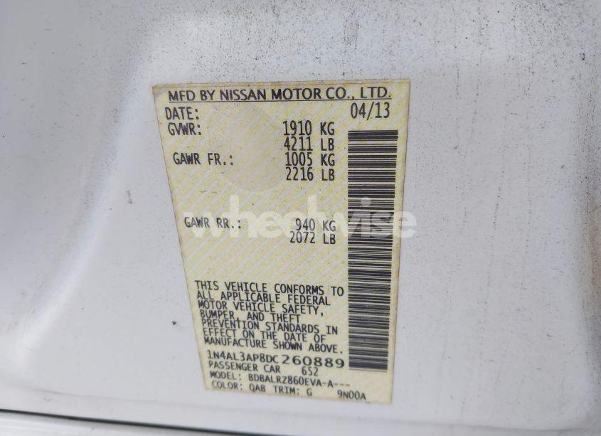 Photo 9 of 2013 Nissan Altima 2.5 S (VIN 1N4AL3AP8DC260889)