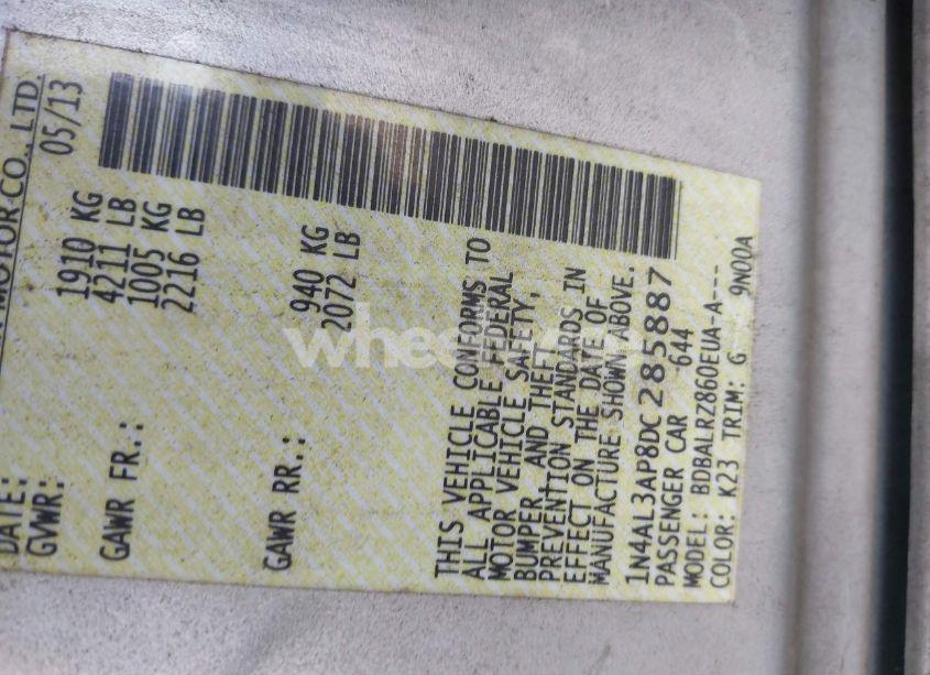 Photo 9 of 2013 Nissan Altima 2.5 S (VIN 1N4AL3AP8DC285887)