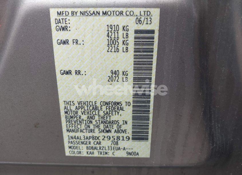 Photo 9 of 2013 Nissan Altima 2.5 S (VIN 1N4AL3AP8DC295819)