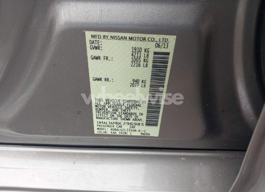 Photo 9 of 2013 Nissan Altima 2.5 SV (VIN 1N4AL3AP8DC296985)