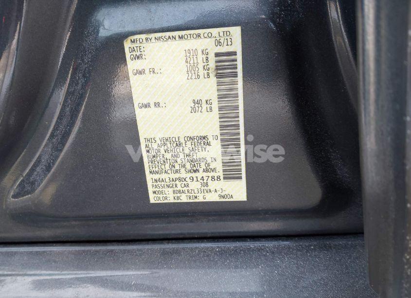 Photo 9 of 2013 Nissan Altima 2.5 S (VIN 1N4AL3AP8DC914788)
