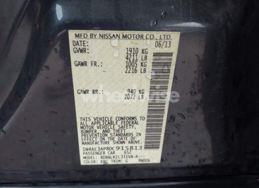 Photo 9 of 2013 Nissan Altima 2.5 S (VIN 1N4AL3AP8DC915813)