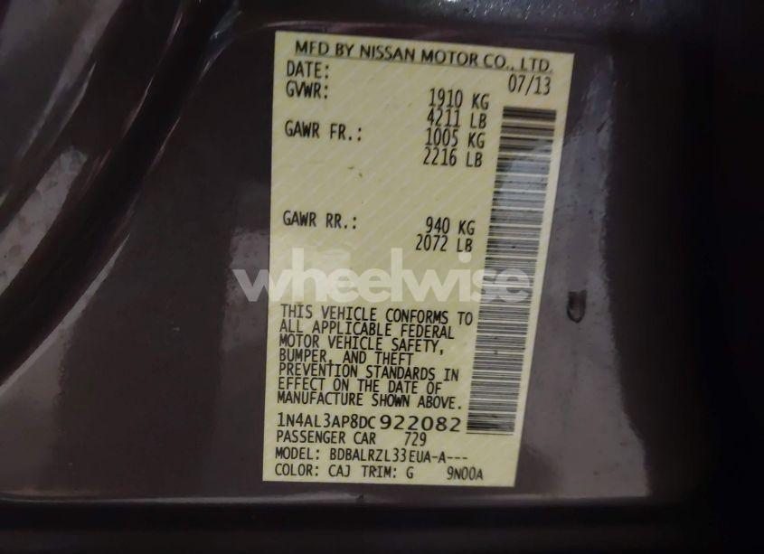 Photo 9 of 2013 Nissan Altima 2.5 S (VIN 1N4AL3AP8DC922082)