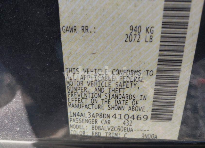 Photo 9 of 2013 Nissan Altima 2.5 SL (VIN 1N4AL3AP8DN410469)