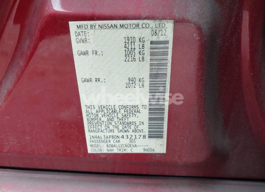 Photo 9 of 2013 Nissan Altima 2.5 SV (VIN 1N4AL3AP8DN432178)